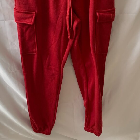 HUNTER Fleece Lined Sweatshirt & Sweat Cargo Pants SET in Red Sz MEDIUM - Picture 7 of 9